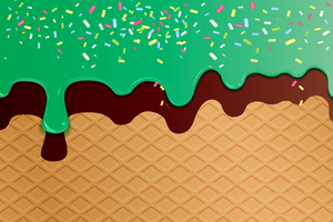 Dark Green Creamy Waffle Art