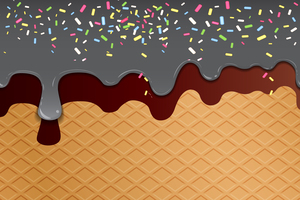 Navy Green Creamy Waffle Art