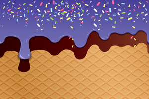 Blue Creamy Waffle Artwork