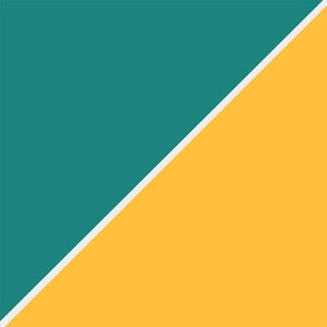 Deep Turquoise and Mango Abstract
