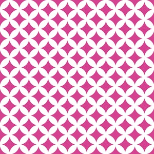 White and Pink Retro Circle Pattern
