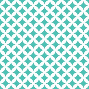 White and Turquoise Retro Circle Pattern