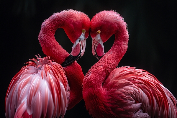Blossoming Flamingos Print
