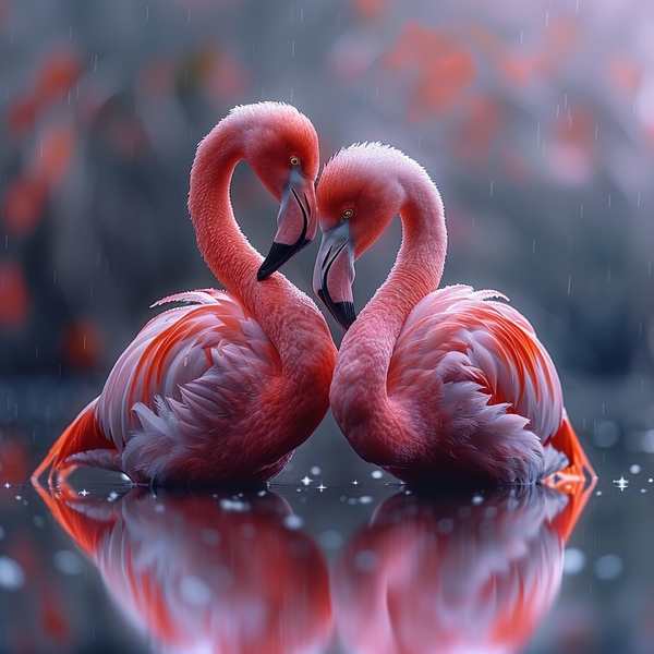 Eternal Love Flamingos Print