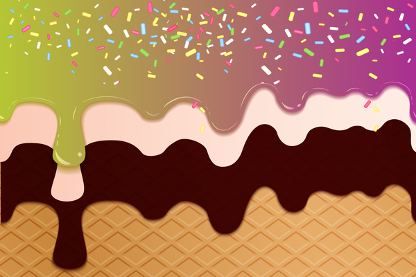Light Purple Green Creamy Waffle Art  Print