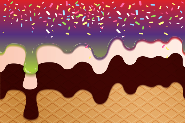 Red Purple Creamy Waffle Art  Print