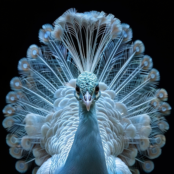 Charming White Peacock Print