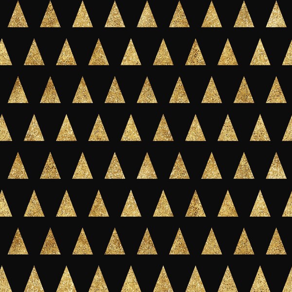 Gold Sparkle Triangle Print