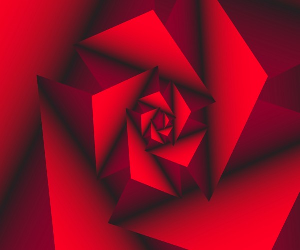 Red Abstract Geometric Print