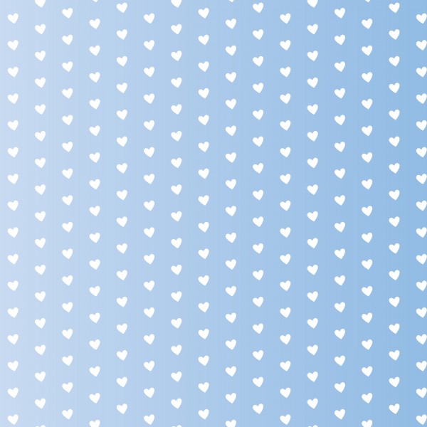 Spring Blue Heart Shape Pattern Print
