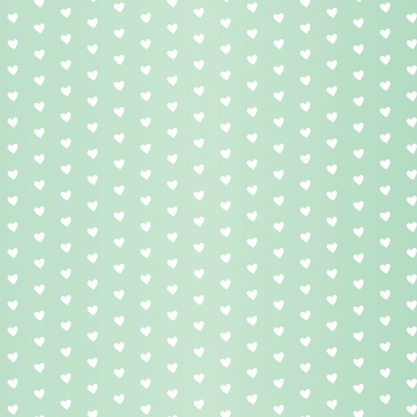 Spring Green Heart Shape Pattern Print