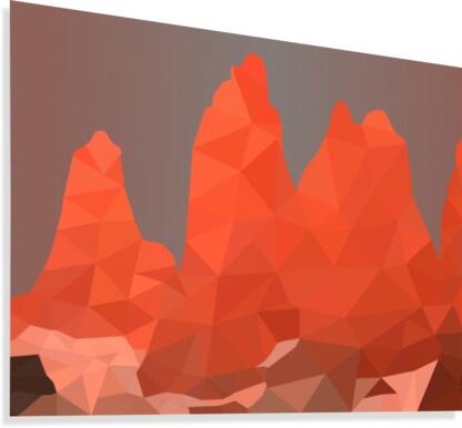 Torres del Paine National Park Low Poly Art   Impression sur toile