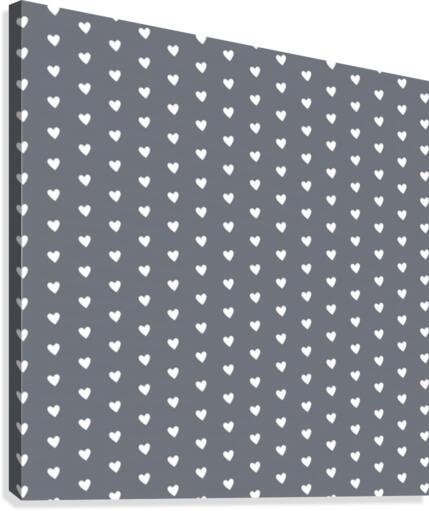 Charcoal Heart Shape Pattern Canvas Print