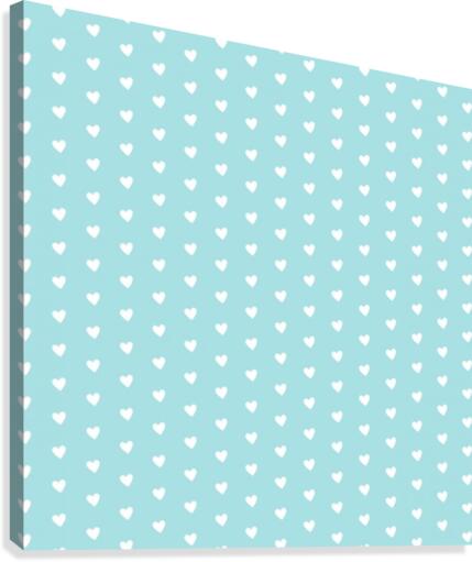 Light Blue Heart Shape Pattern Canvas Print