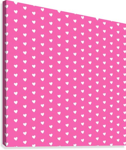 Magenta Heart Shape Pattern Canvas Print