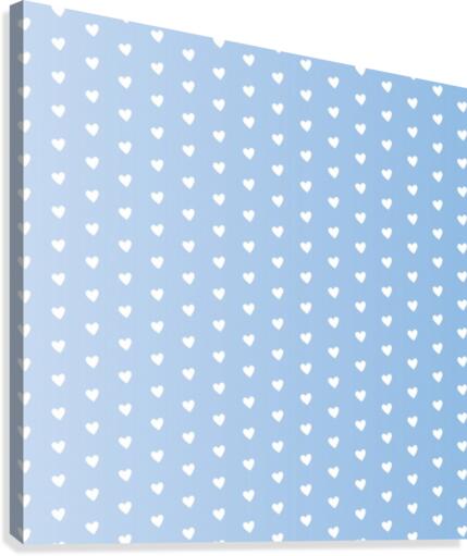 Spring Blue Heart Shape Pattern Canvas Print