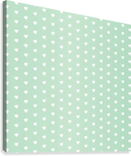 Spring Green Heart Shape Pattern Canvas Print