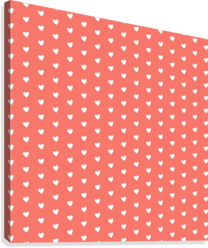 Peach Heart Shape Pattern Canvas Print
