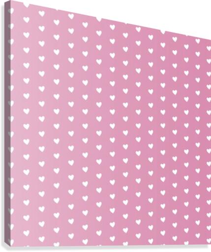 Pink Gradient Heart Shape Pattern Canvas Print