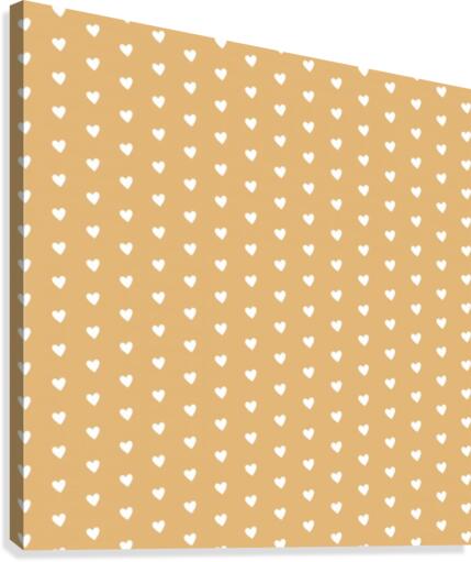 Sepia Heart Shape Pattern Canvas Print