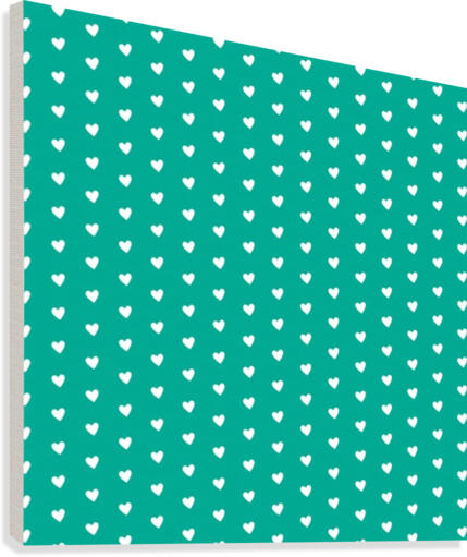 TURQUOISE Heart Shape Pattern Canvas Print