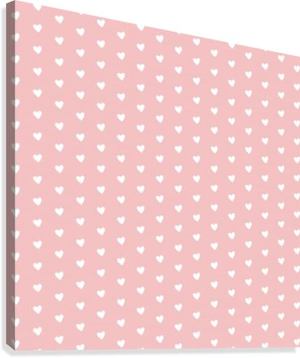Tea Rose Heart Shape Pattern Canvas Print