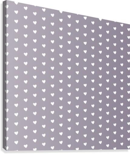 Taupe Heart Shape Pattern Canvas Print