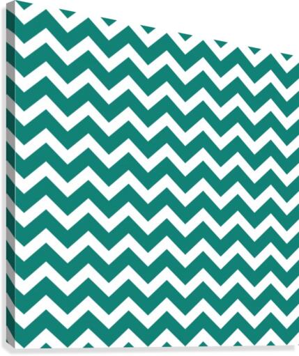 DEEP AQUA CHEVRON Canvas Print