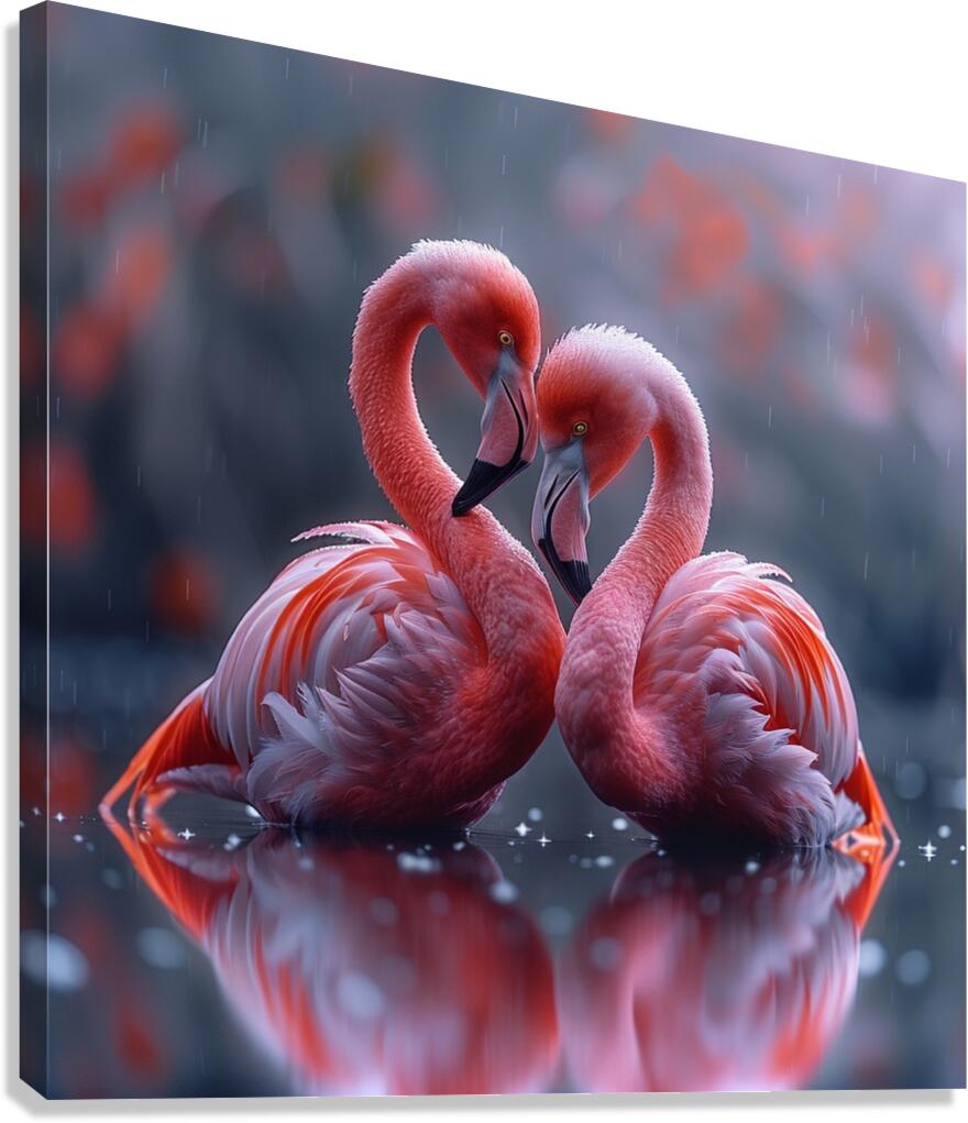 Eternal Love Flamingos Canvas Print