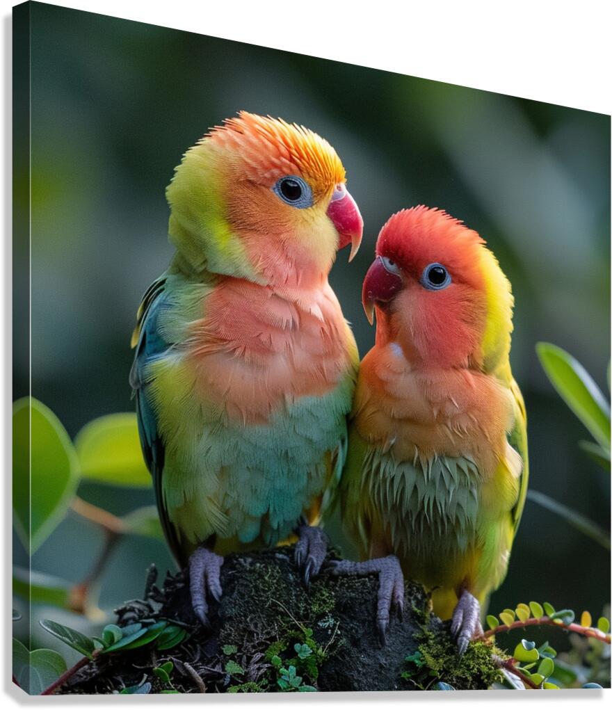 Caring Lovebird Canvas Print
