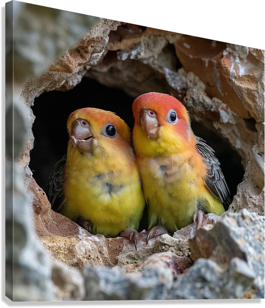 Devoted Lovebirds Canvas Print