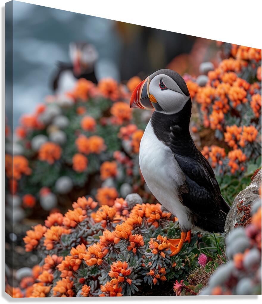 Fluffy Puffin Canvas Print