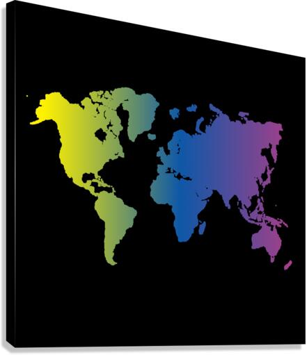 MULTICOLOR WORLD MAP Canvas Print