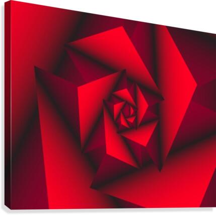 Red Abstract Geometric Canvas Print