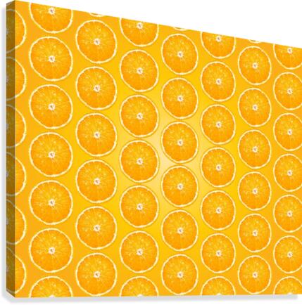 Juicy Fruity Orange Pattern Canvas Print