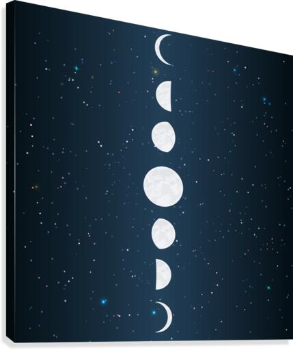 Moon Phase Circle Canvas Print