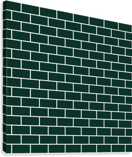 Dark Green Brick Pattern Canvas Print