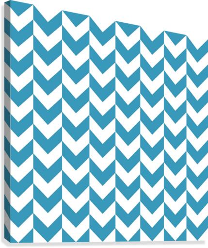 Blue Chevron Check Pattern Canvas Print
