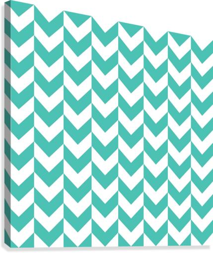 Green Chevron Pattern Canvas Print