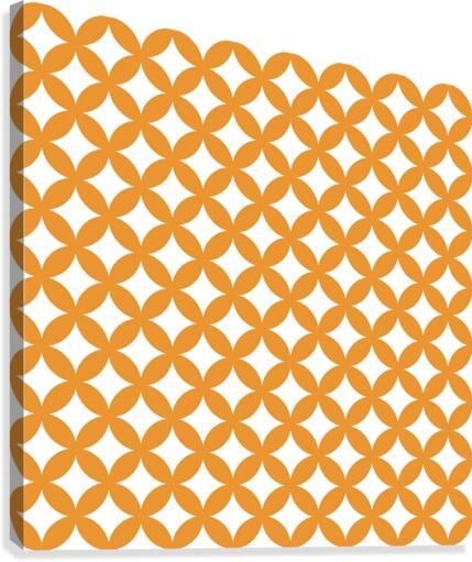 Orange Retro Circle Pattern Canvas Print
