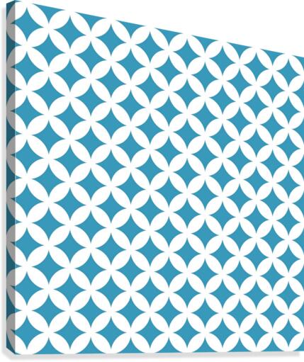 Blue Retro Circle Pattern Canvas Print