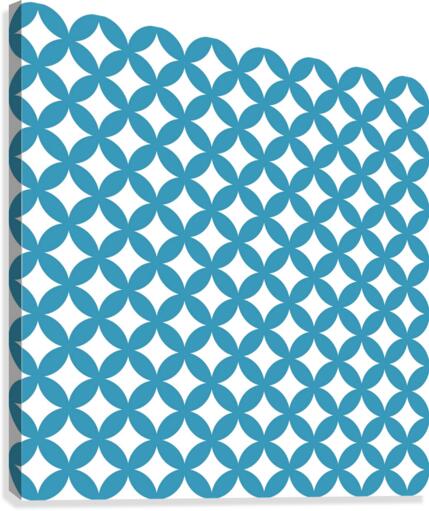 Blue Retro Circle Pattern Canvas Print
