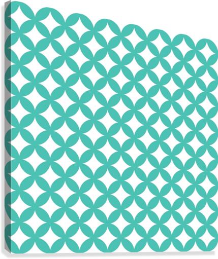 Turquoise Retro Circle Pattern Canvas Print