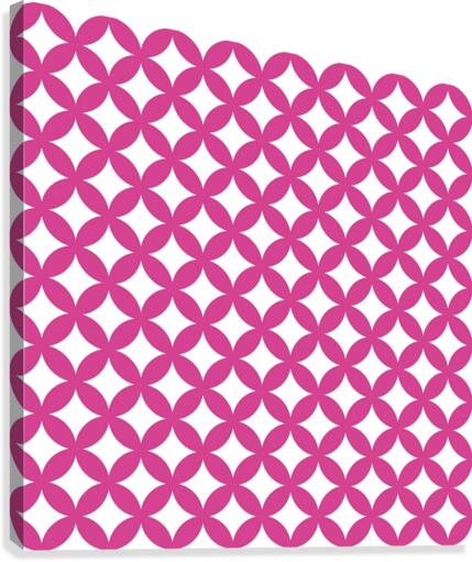 Pink Retro Circle Pattern Canvas Print