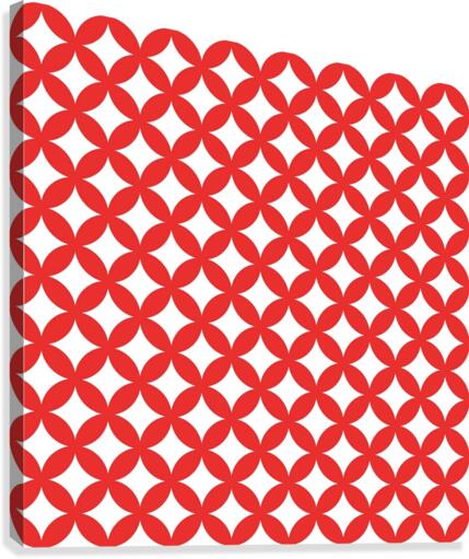 Red Retro Circle Pattern Canvas Print