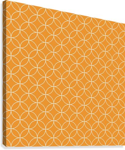 Orange Retro Circle Pattern Canvas Print