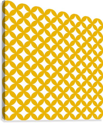 Yellow Retro Circle Pattern Canvas Print