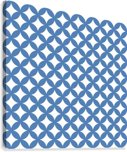 Blue Retro Circle Pattern Canvas Print