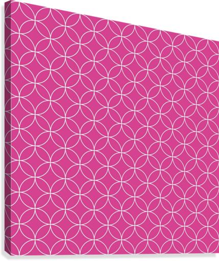 Pink Retro Circle Pattern Canvas Print