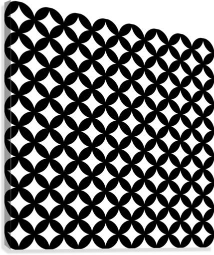 Black Retro Circle Pattern Canvas Print
